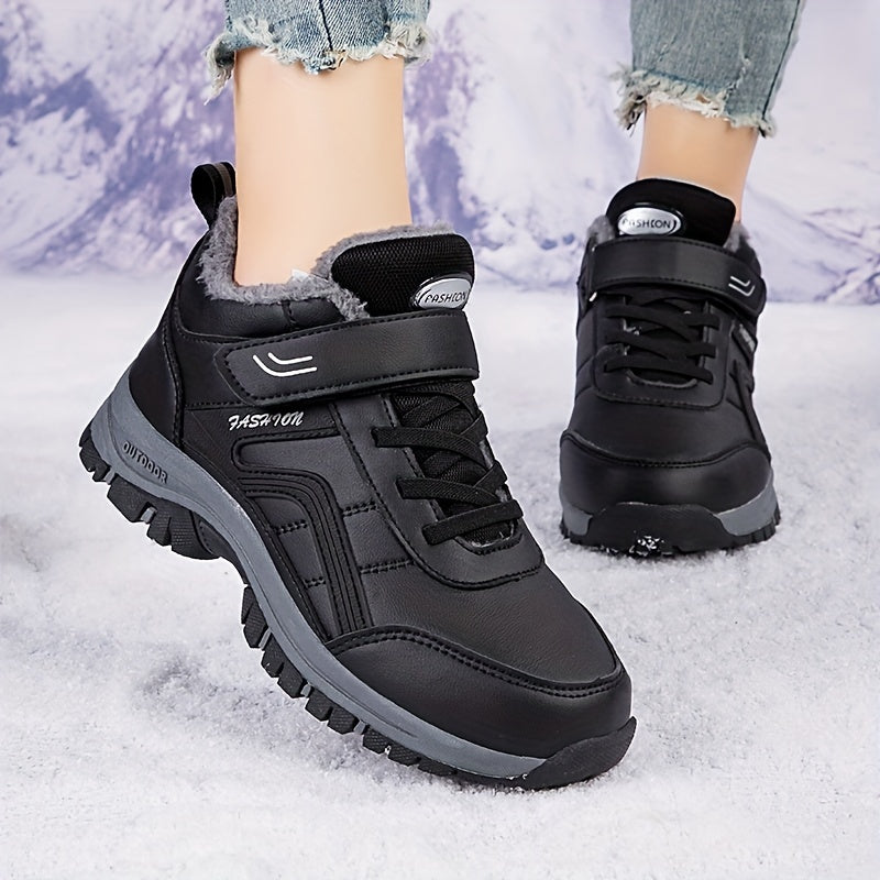 Faux Fur Lined Snow Boots Wear-Resistant Non-Slip Thermal Hiking Boots