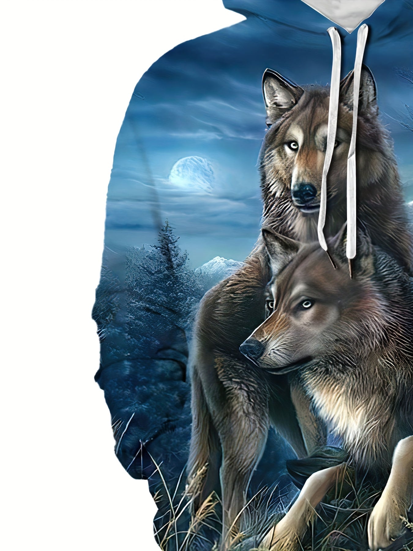 Wolves 3D Print Hoodie Men Graphic Hooded Pullover Autumn Winter