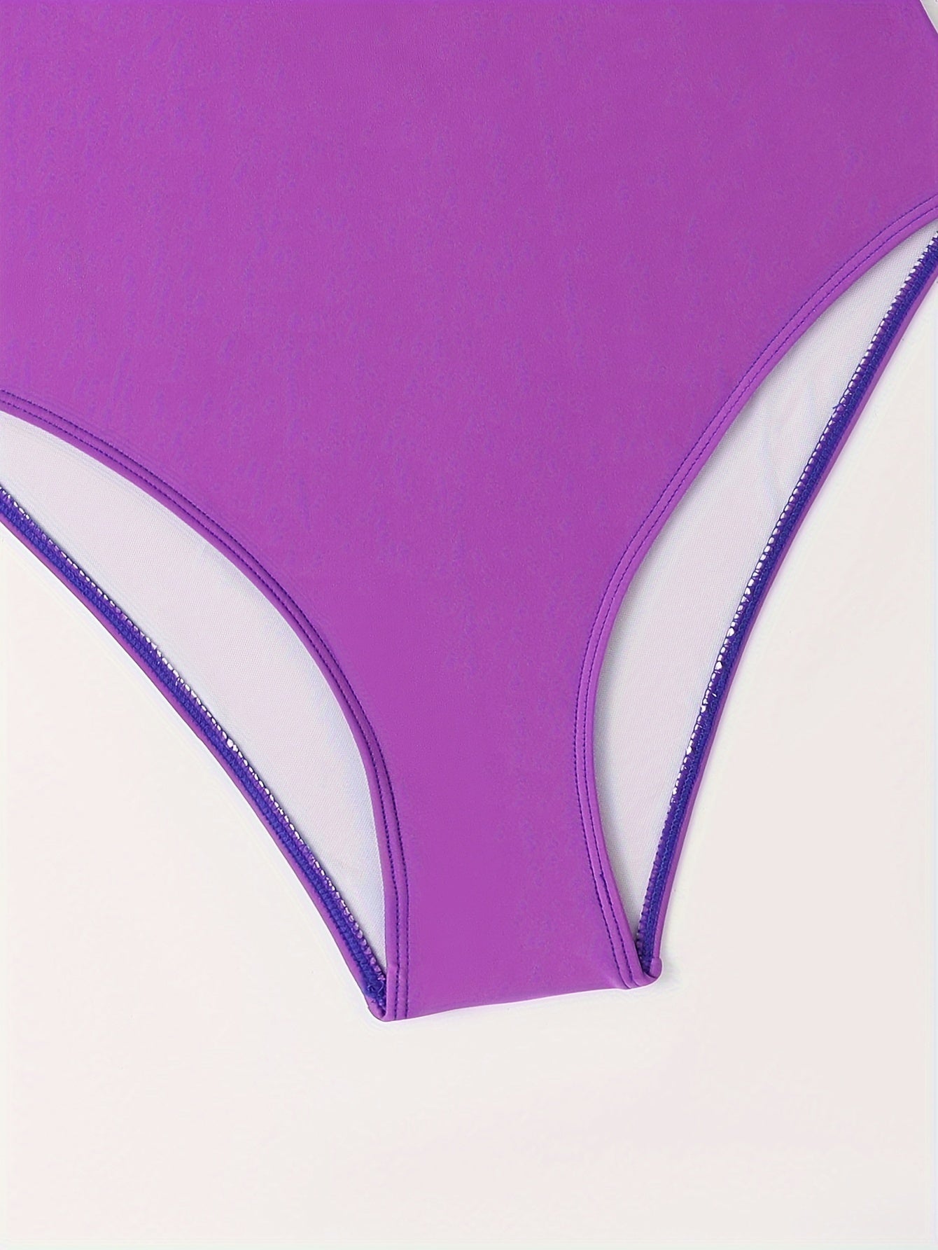 Women's Plus Colorblock One Shoulder One Piece Swimsuit