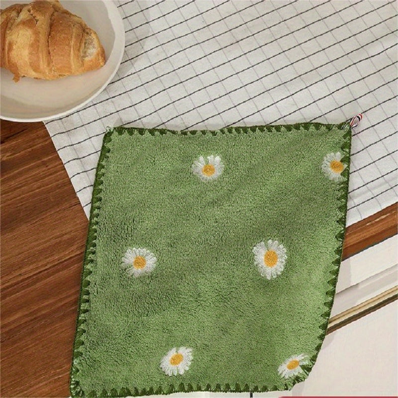 Embroidered Square Towel Hangable Absorbent Towel Skin Friendly Soft Square