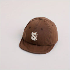 Kids Autumn Baseball Cap with Letter Embroidery