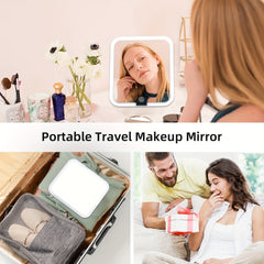 LED Lighted Travel Makeup Mirror 360 Rotatable Vanity Mirror