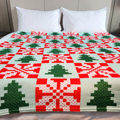 Cozy Christmas Pattern Blanket for Camping & Home Use