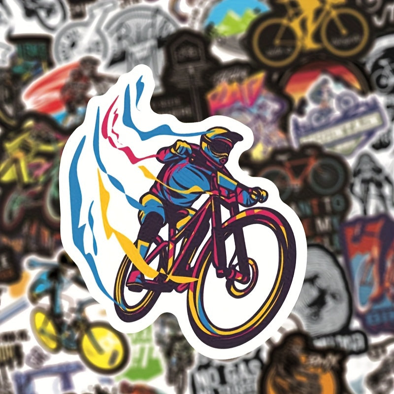 50 Pcs MTB Cyclist Stickers Outdoor Sports Car Travel Luggage Phone Guitar