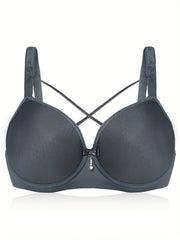 Solid Molded Cup Push Up Comfort Bra