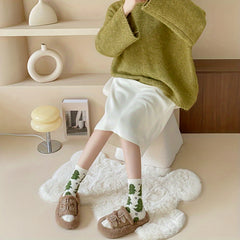 3 Pairs Animals Pattern Socks Warm & Fuzzy Mid Tube Women's Stockings