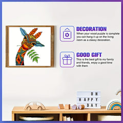 Giraffe Wooden Puzzle Adult Decompression Toy Unique Animal Shape