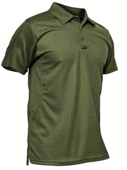 Sun Block Solid Golf Shirt Men's V Neck Pullover T Shirt Short Sleeve