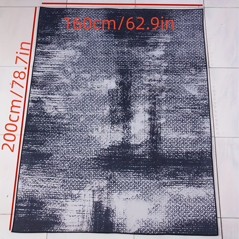 Ink Splashed Pattern Carpet Indoor Square Area Rug with Anti-Slip Bottom