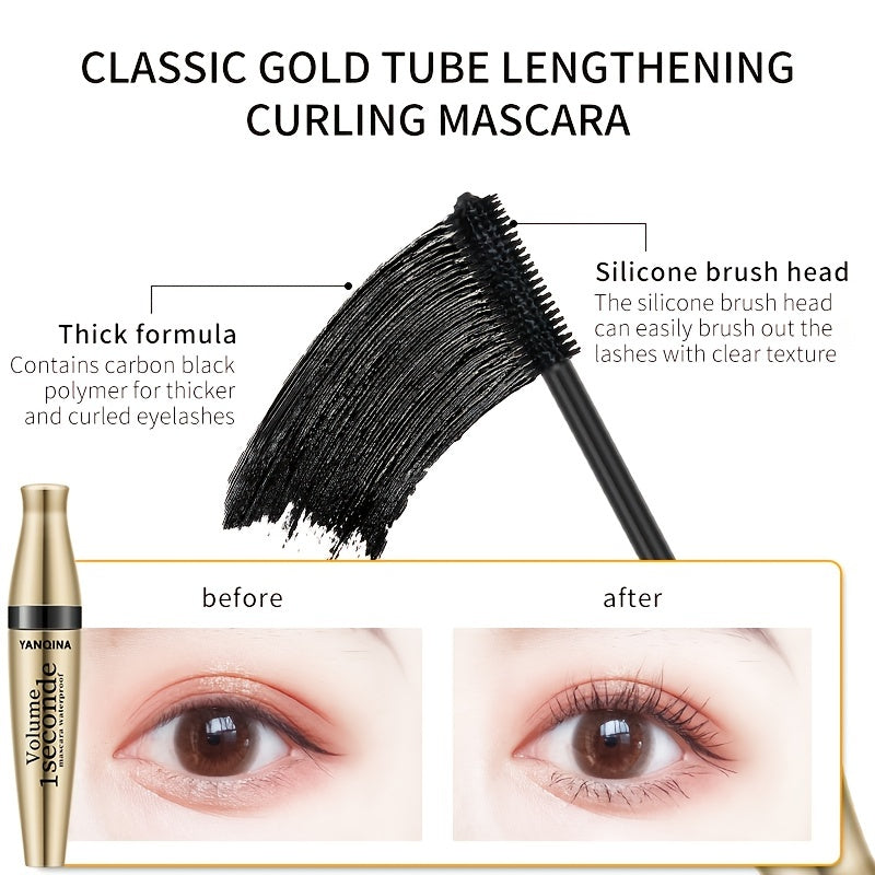 Waterproof 3D Long & Curling Mascara with 4D Silk Fiber Volumizing Effect