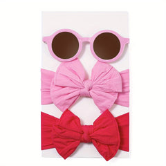 Kids Summer Sunglasses & Bows Headband Set