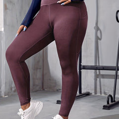 Sports Leggings Women's High Rise Stretchy Leggings With Pockets