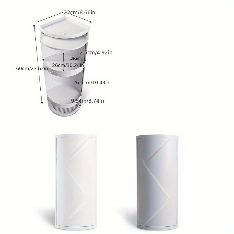 Rotatable Corner Storage Rack with Dust-proof Shelf