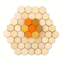 50pcs Wooden DIY Honeycomb Polygons for Home Decoration and Painting