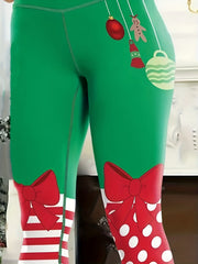 Christmas Print Yoga Pants Elastic Sports Leggings Women's Activewear