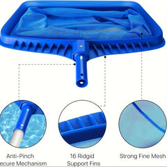 Heavy Duty 50 Swimming Pool Leaf Rake With Deep 40 Net Bag Fine Mesh Netting