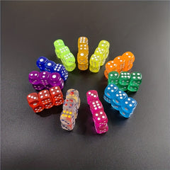 10pcs 12mm Acrylic Dice Set 11 Colors Hex Round Corner Bar KTV Entertainment