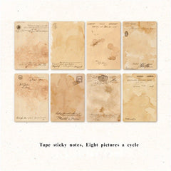 Retro Decorative Sticky Notes 7x7 cm - Laminated Paper Journal Sticker