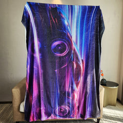 Creative Racing Digital Print Flannel Casual Blanket Soft & Comfortable Warm