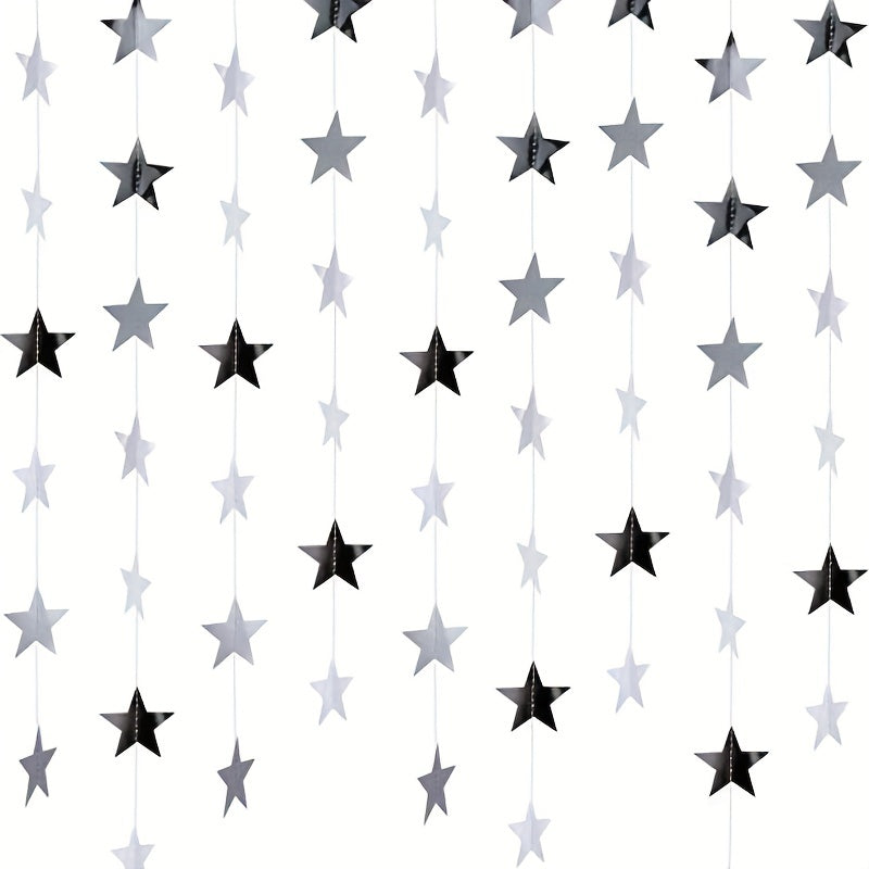Silver Star Hanging Banner 3.99m Wedding Baby Shower Birthday Decor