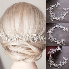 Golden Rhinestone Wedding Bride Hair Comb Headdress