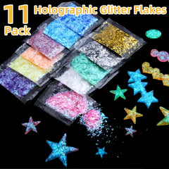 37PCS Resin Decoration Kit Golden Foil Mixing Stick Tweezers Craft Glitter