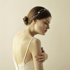 Double Layer Faux Pearl Rhinestone Head Piece Bridal Hair Accessories