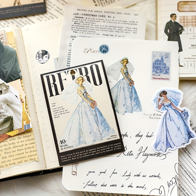 40pcs Nostalgic Characters Stickers Scrapbooking Label Art Journal Planner