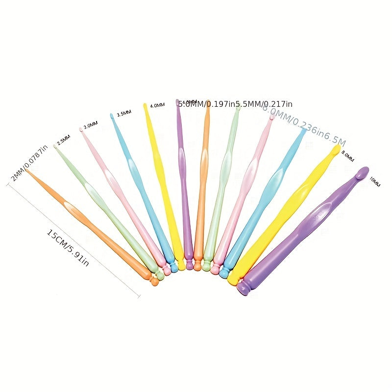 12pcs Aluminum Crochet Hook Set Sweater Weaving Handicrafts