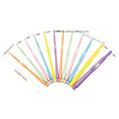 12pcs Aluminum Crochet Hook Set Sweater Weaving Handicrafts