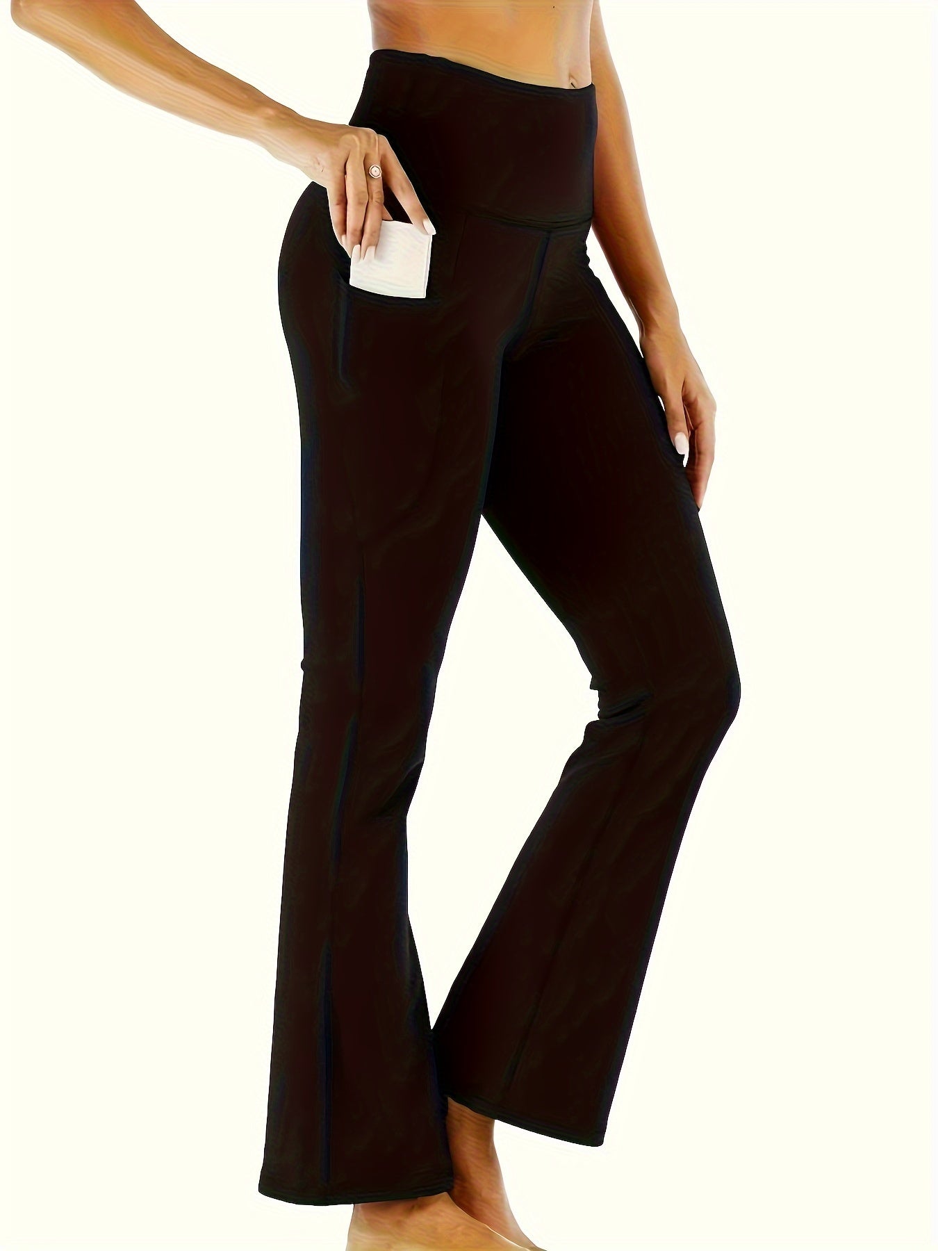 Women's High Waist Flare Leggings with Pockets