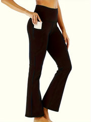 Women's High Waist Flare Leggings with Pockets