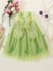 Mesh Princess Dress with Butterfly Wings for Baby Girl Parties