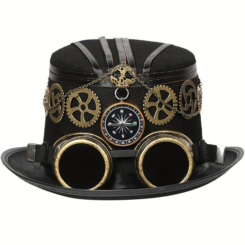 Steampunk Compass Goggles Gear Sunshade Cap Halloween Costume