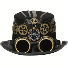 Steampunk Compass Goggles Gear Sunshade Cap Halloween Costume