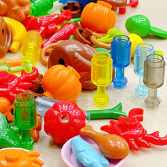Urban Food Building Blocks Chicken Hot Dog Seafood DIY Toys
