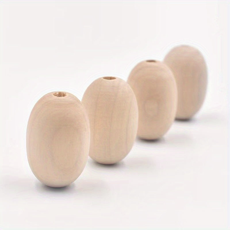 DIY Jewelry Kit for Kids: Oval Wooden Beads & Jujube Egg Shaped Beads