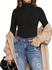 Sexy Long Sleeve High Neck Bodysuit