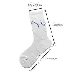 Men's Basketball Socks Thick Padded Crew Socks Non-slip Breathable
