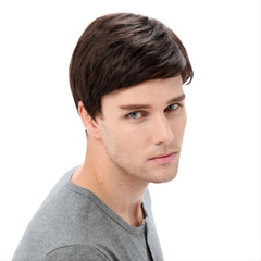 Men's Short Curly Brown Hair Wig