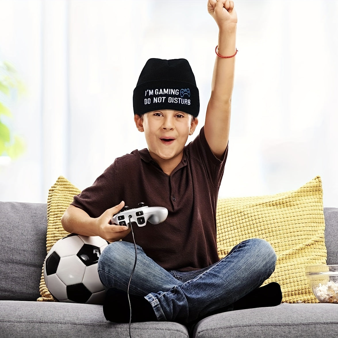 Letter Pattern Cotton Casual Beanie Knitted Winter Hat Men Women