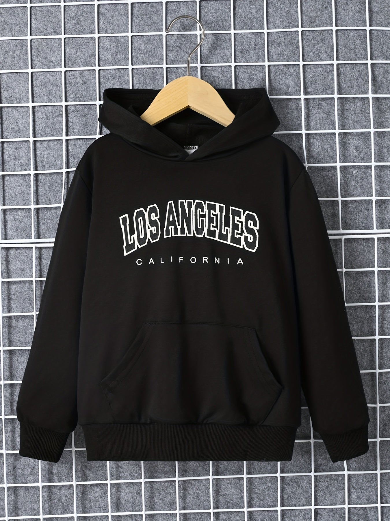 LOS ANGELES Boys Pullover Hooded Sweatshirt Spring Fall Kids Clothing