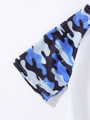 Boys Camo Surf Swimwear Set for Summer Beach Vacation