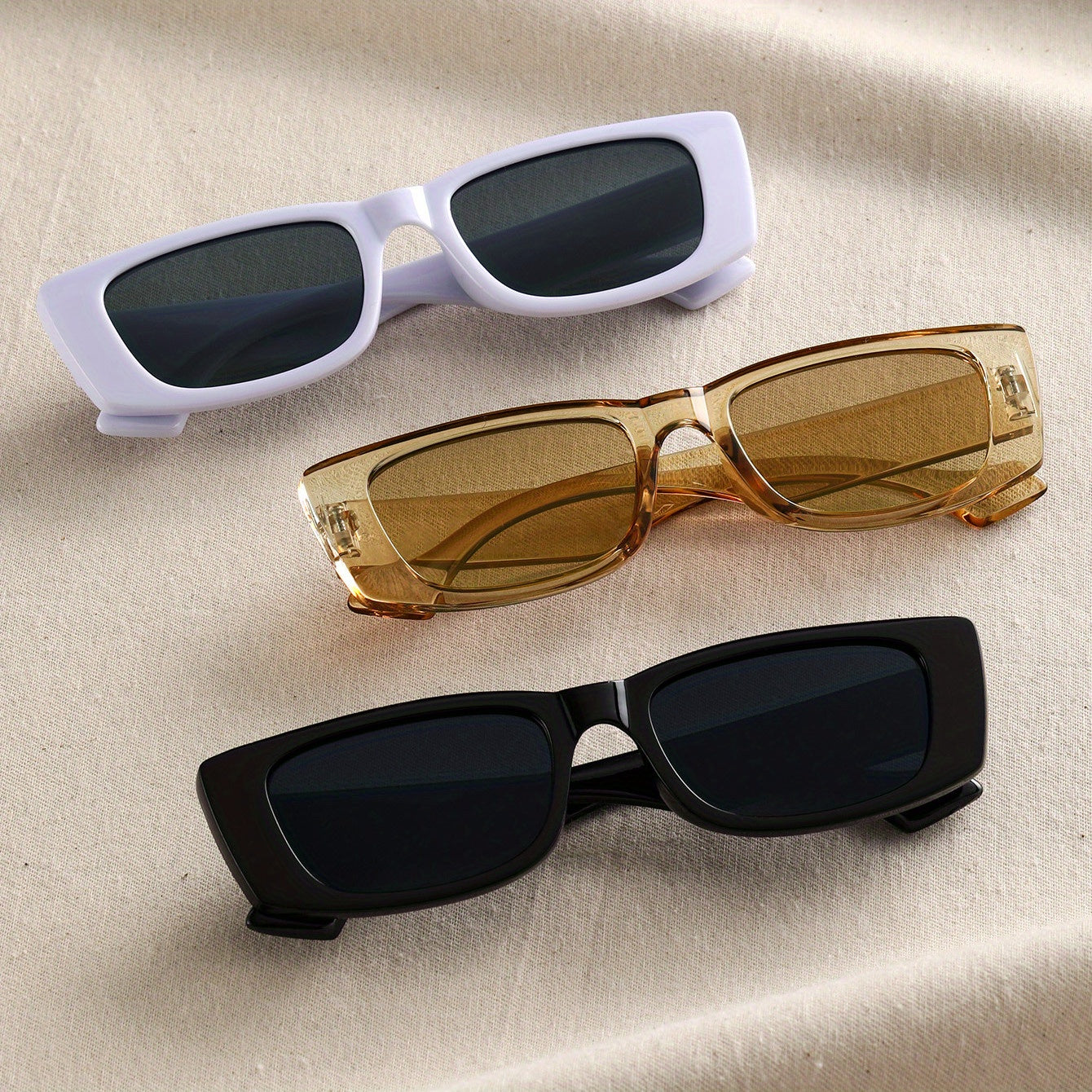Y2K Rectangle Sunglasses UV400 Sun Shades for Driving Beach Travel