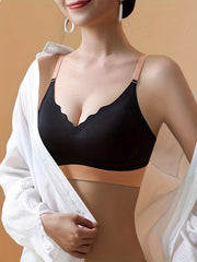 Wireless Colorblock Bra Full Coverage Breathable Women's Lingerie