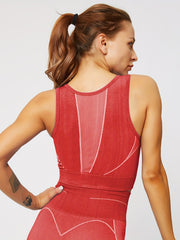 Breathable Yoga Running Sports Crop Tank Top Seamless Back Shockproof Sports Bra
