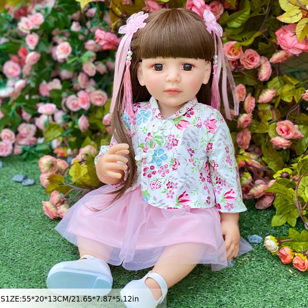 Silicone Simulation Baby Doll Girl Toy Dress Up Hair Styling