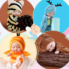 10pcs 4 inch Realistic Animal Costume Dolls Soft Plush Mini Stuffed Animals