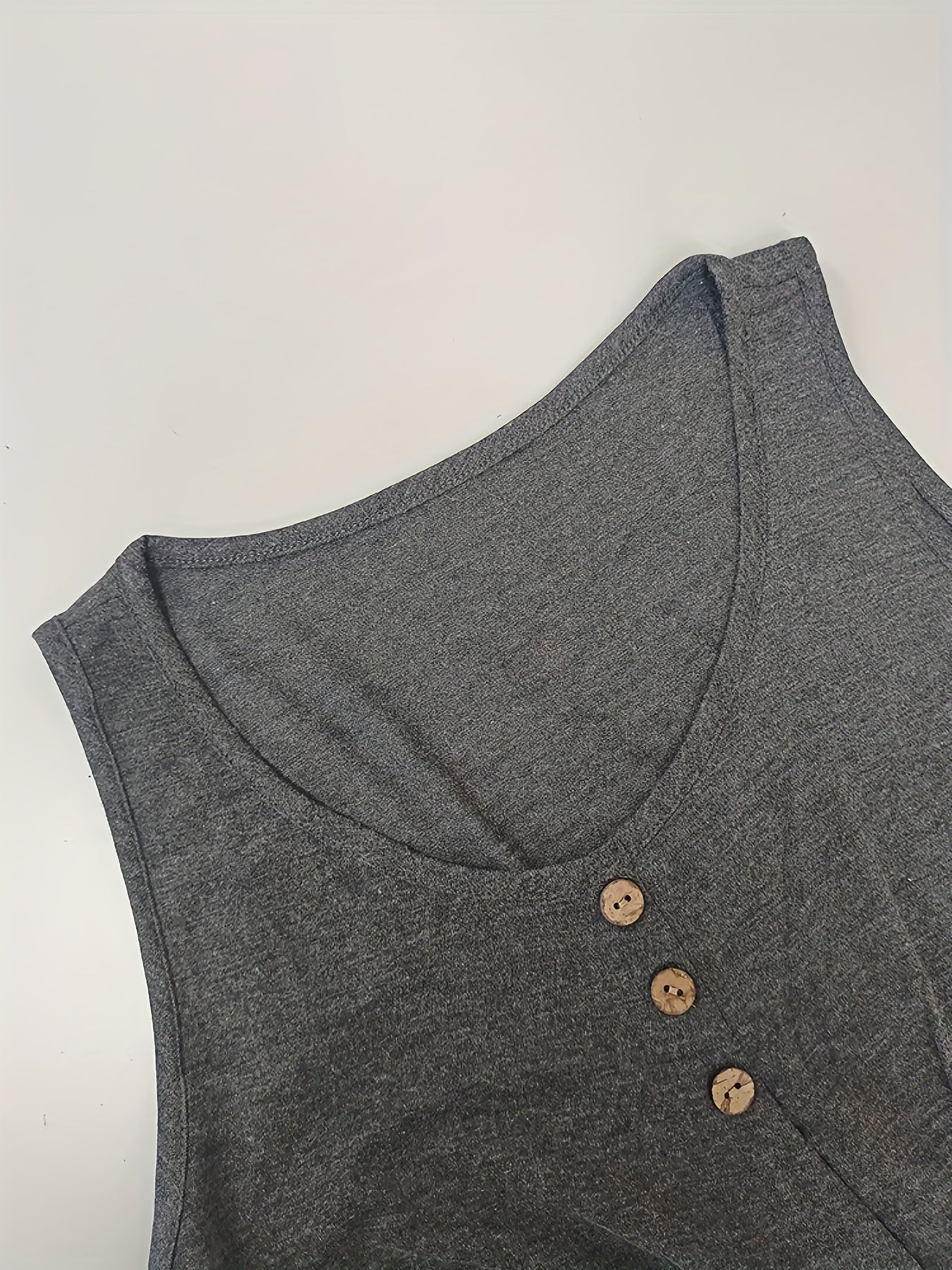 Sleeveless Button Decor Tank Top