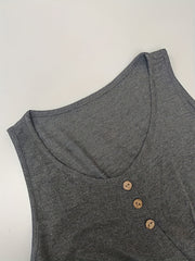 Sleeveless Button Decor Tank Top